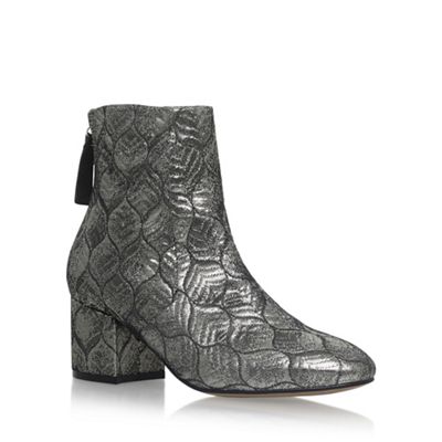 Silver 'Slim' high heel ankle boots